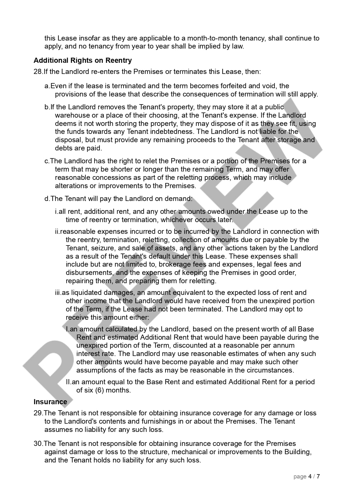 Preview Commercial Lease