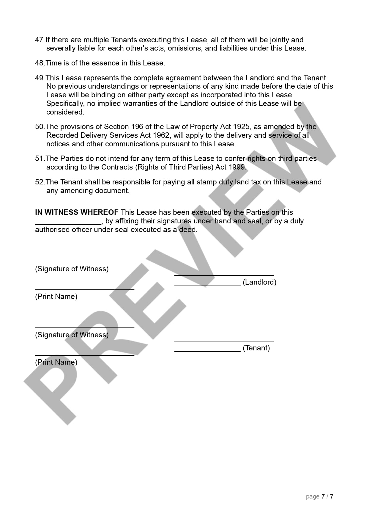 Preview Commercial Lease