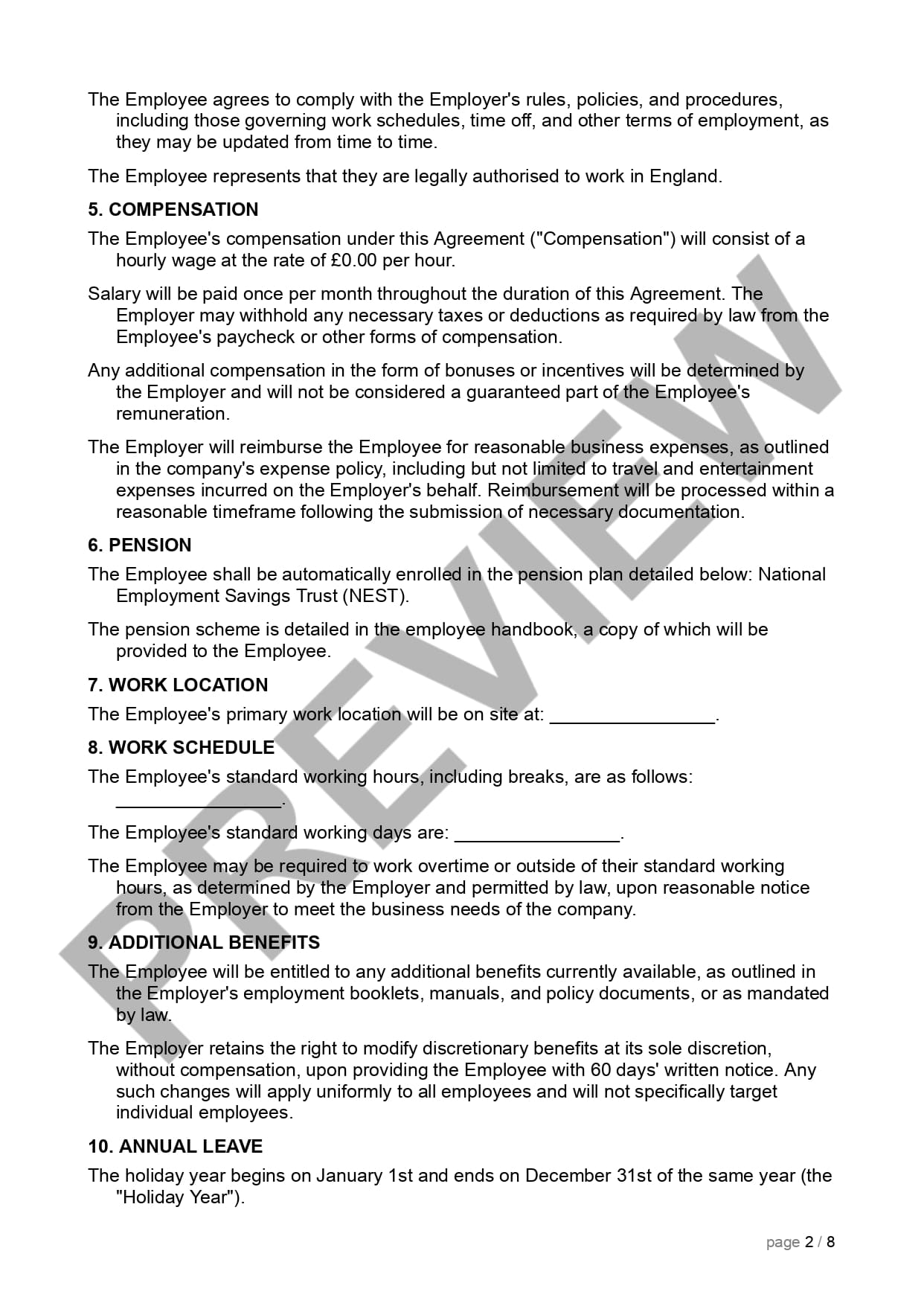 Preview Employment Contract