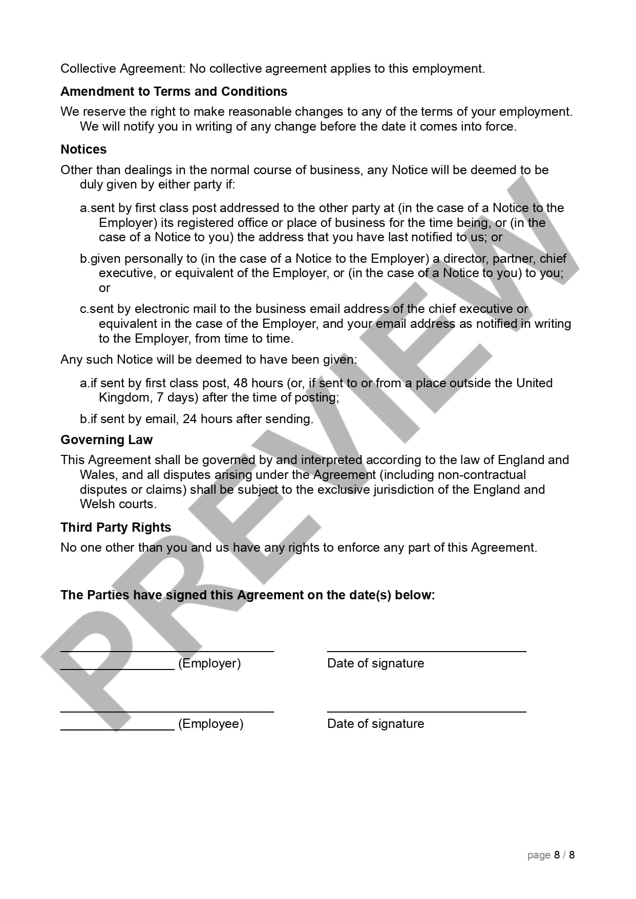 Preview Employment Contract