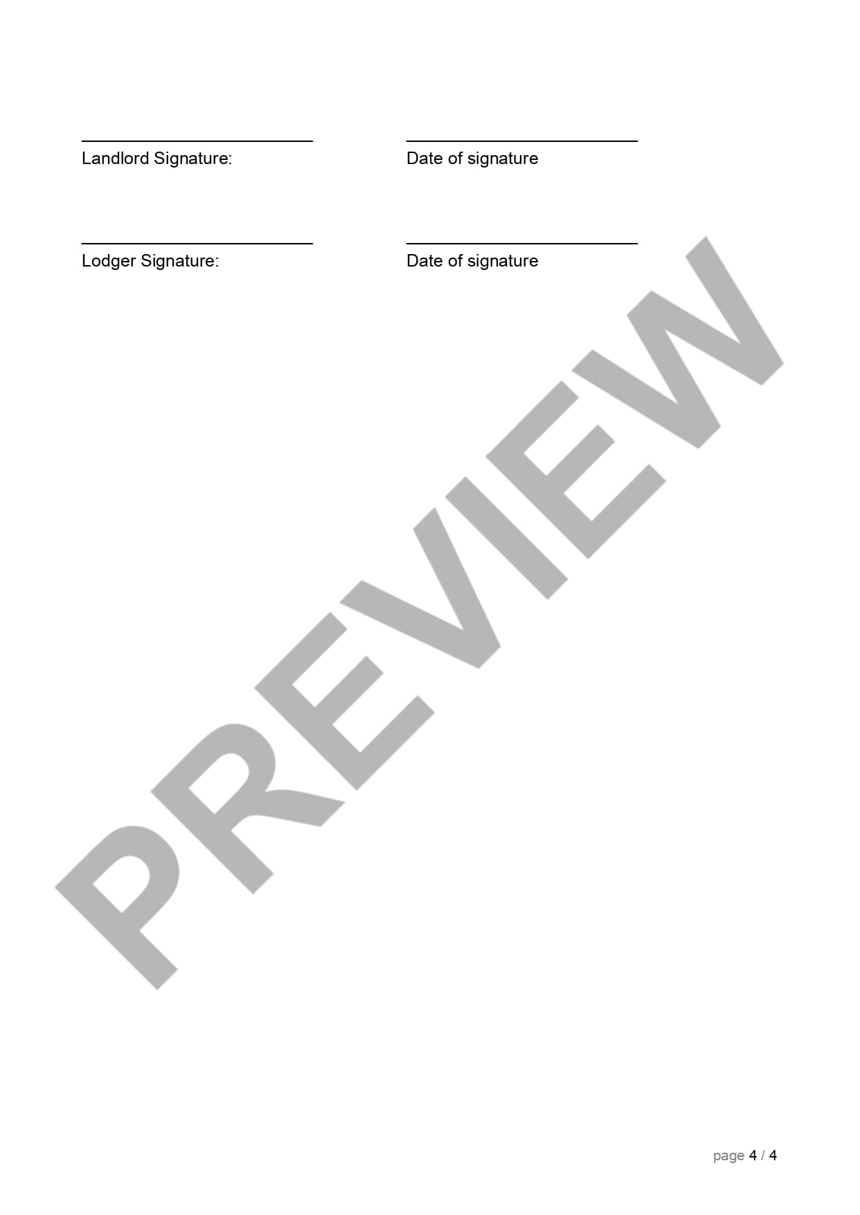 Preview Lodger Agreement