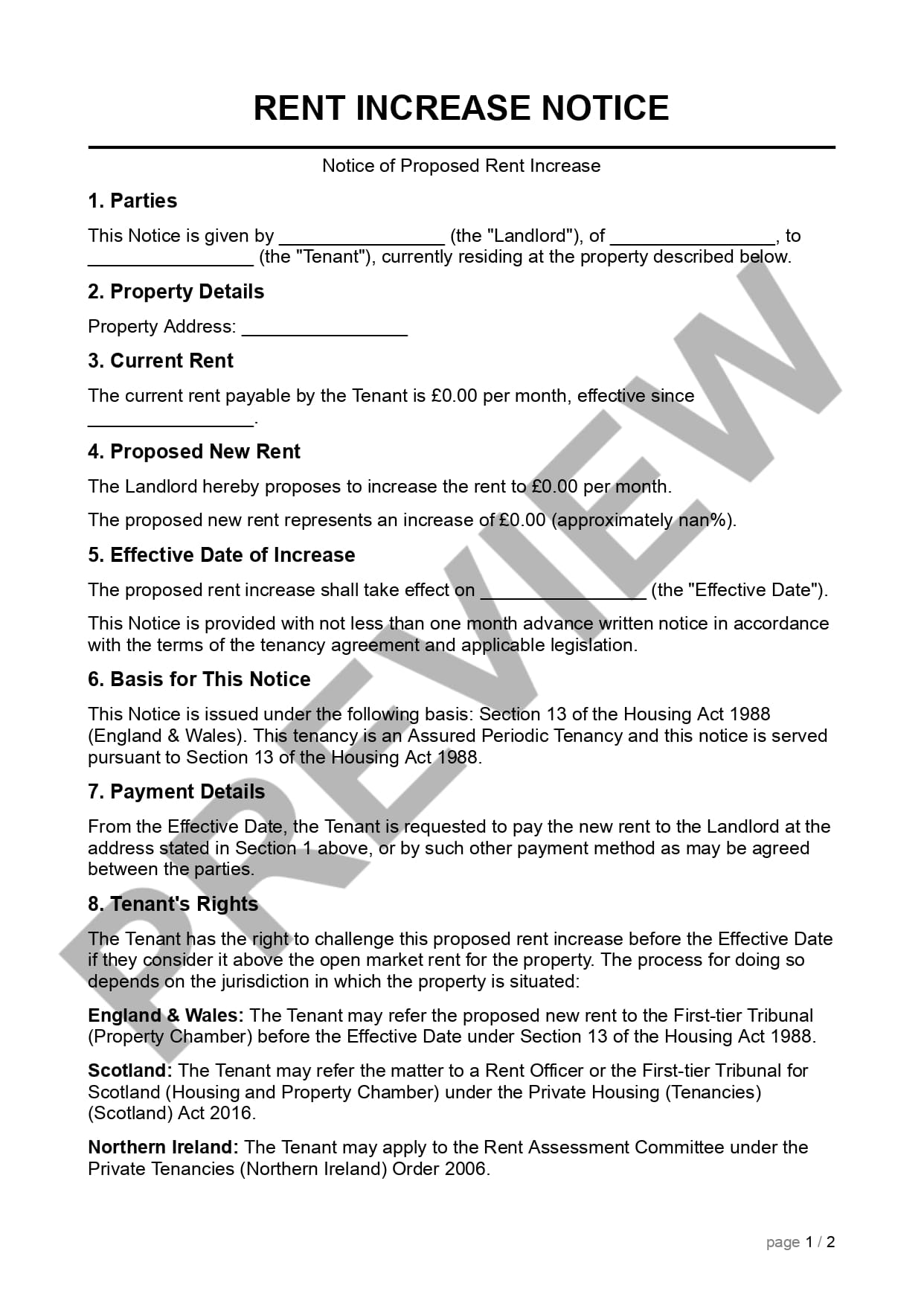 Preview Rent Increase Notice