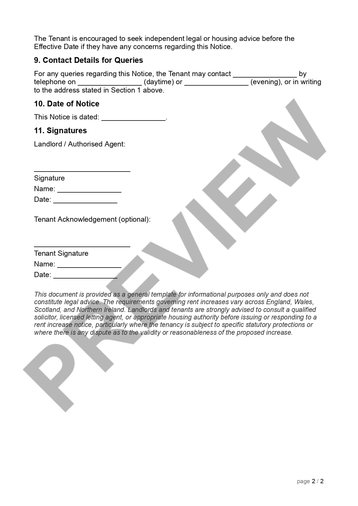 Preview Rent Increase Notice