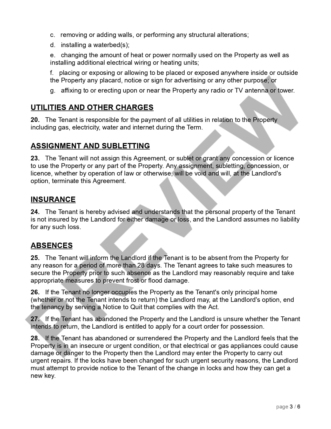 Preview Tenancy Agreement