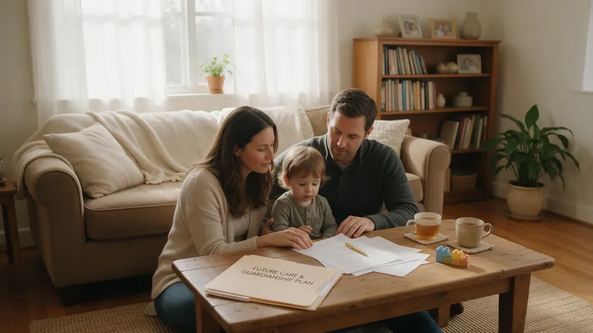 Parents with their young child, representing the decision to appoint guardians in a will.