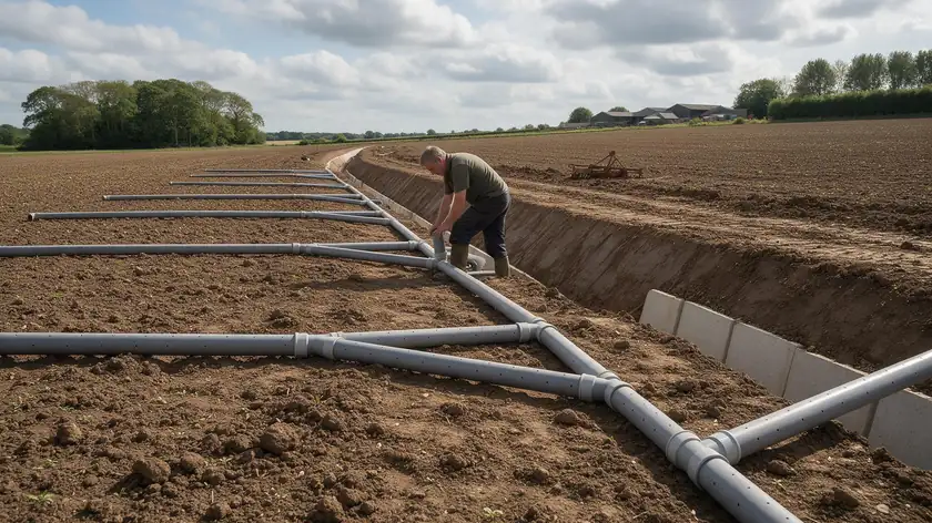 A worker installing a drainage system in a field, a tenant improvement compensated under a farm business tenancy