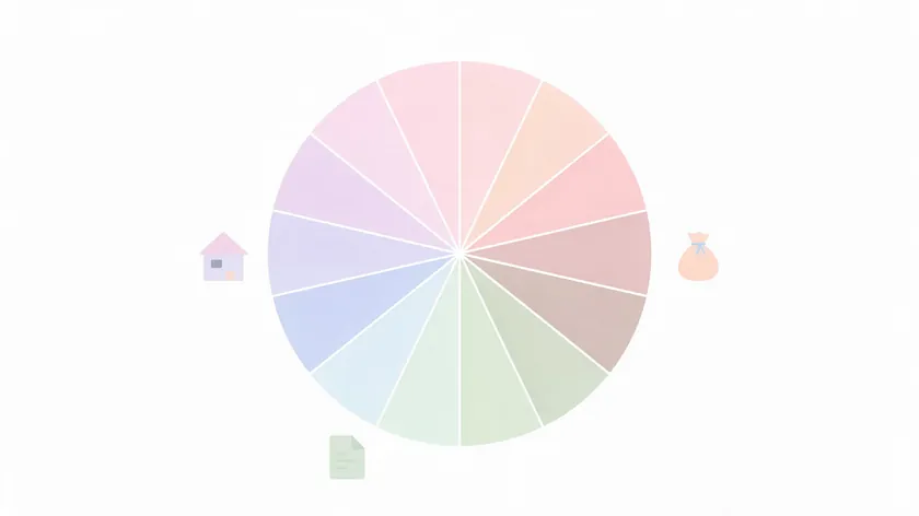 Simple illustration of a pie chart representing how the residual estate is divided among beneficiaries.
